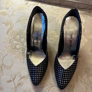 QualiCraft vintage glitter polkadot heels size 8